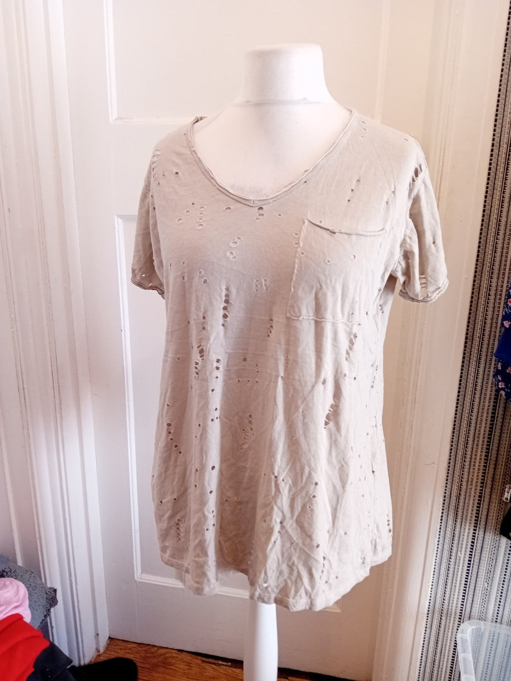 Sweetissima Large Grey Holey Pattern Tshirt