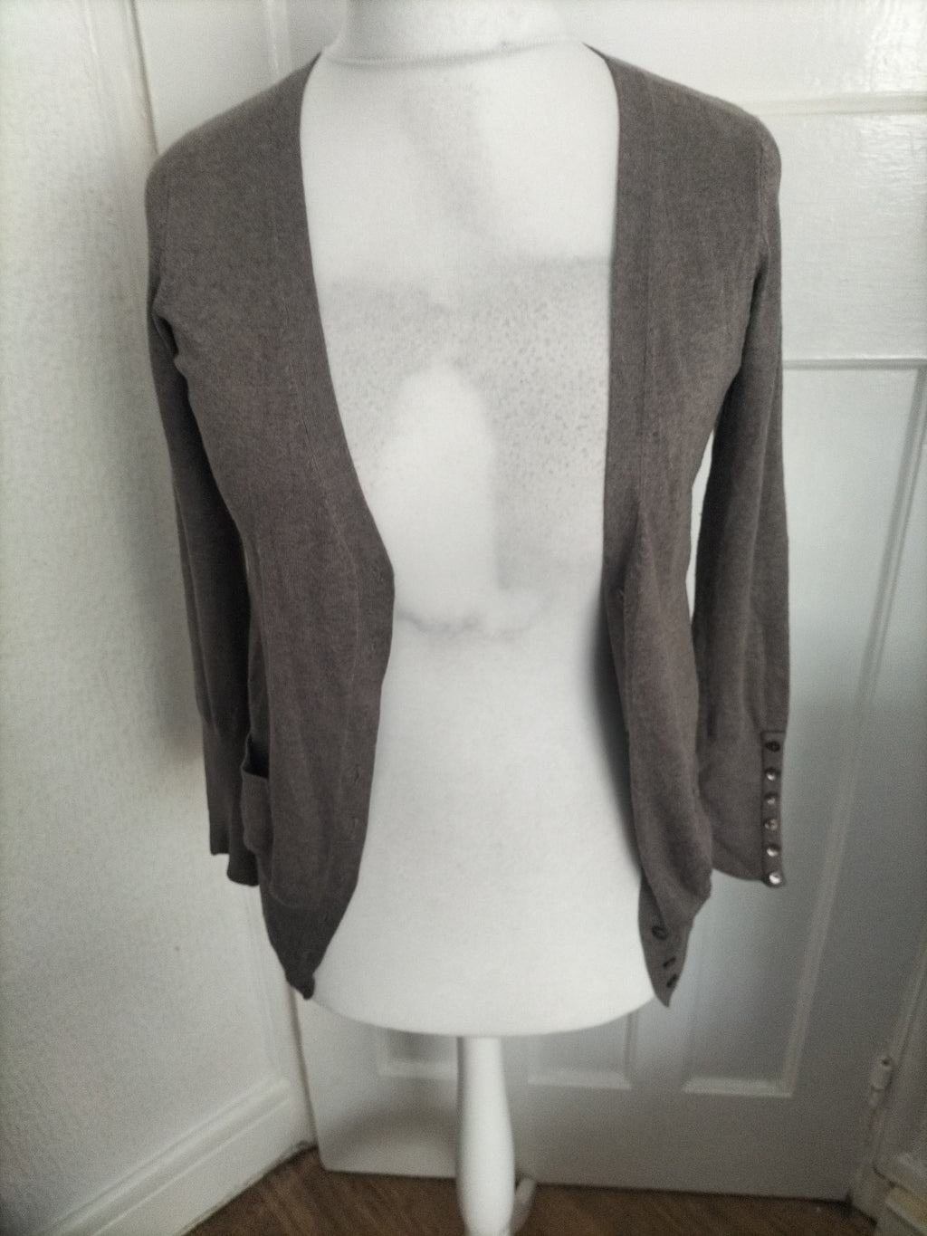 Ladies Zara Size M Brown Buttoned Cardigan