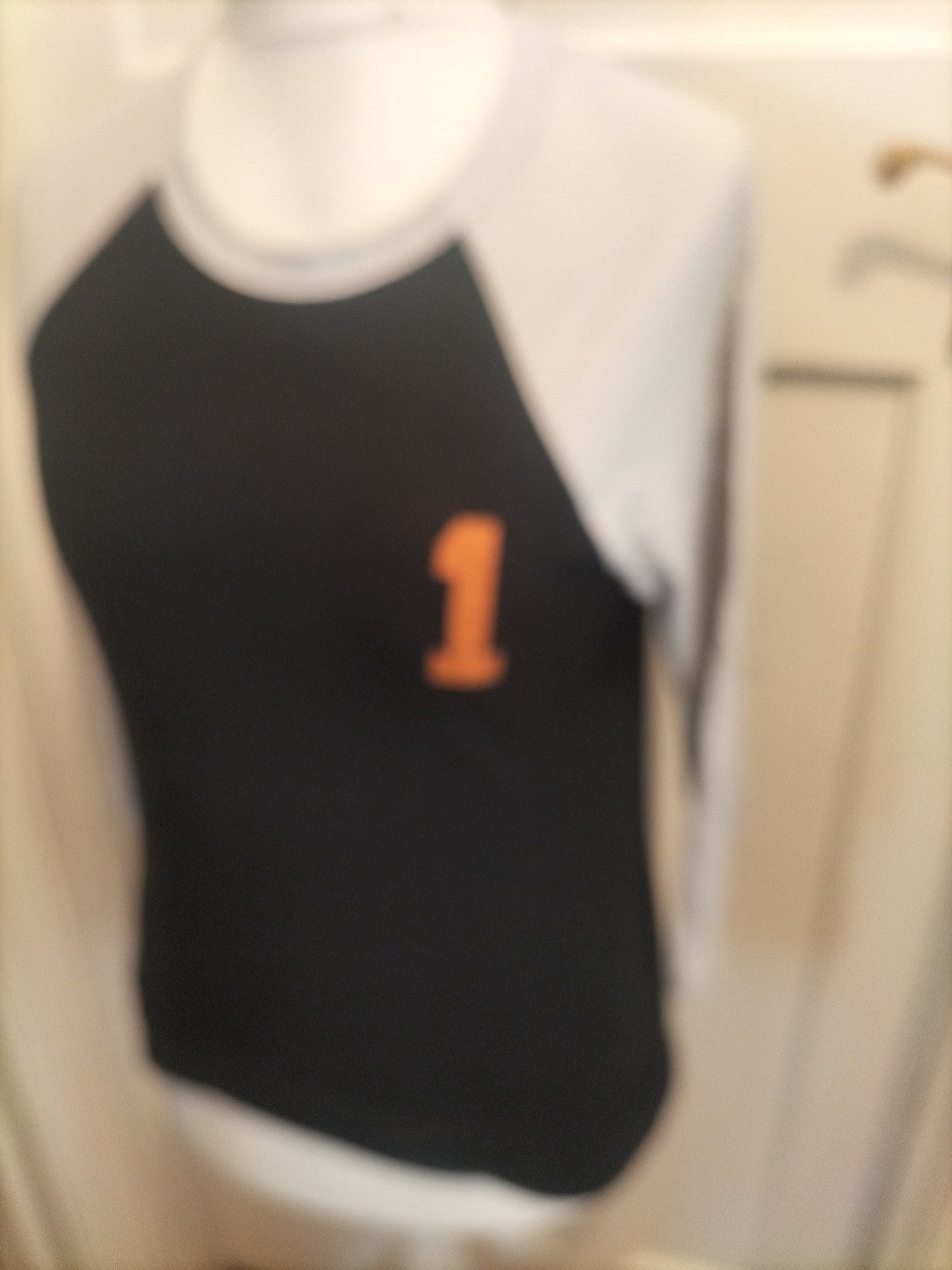 Mens Canvas Size Small White Black And Orange Print T-shirt Pyjama Top
