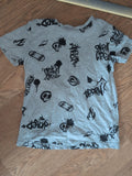 Peacocks 7-8 Years Black Graffiti Pattern Short Sleeve T-shirt