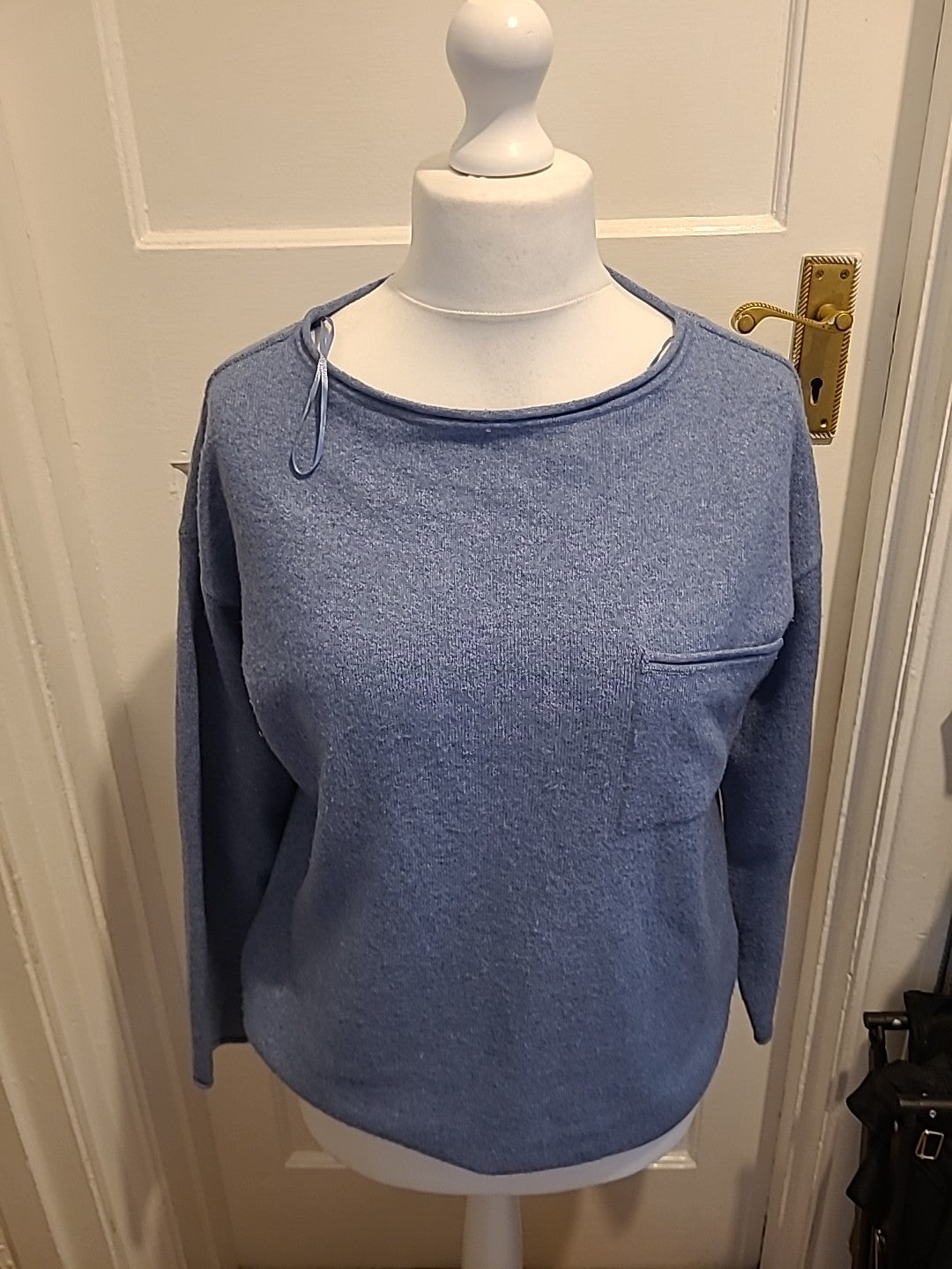Ladies Primark Size 10-12 Blue Round Neck Soft Jumper