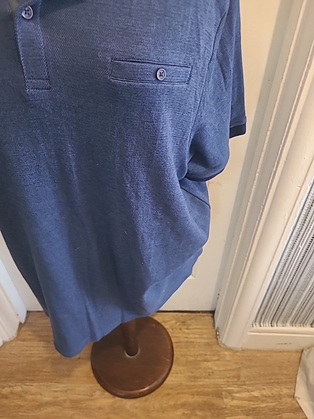 Mens TU Size XL Pure Cotton Navy Short Sleeved Polo