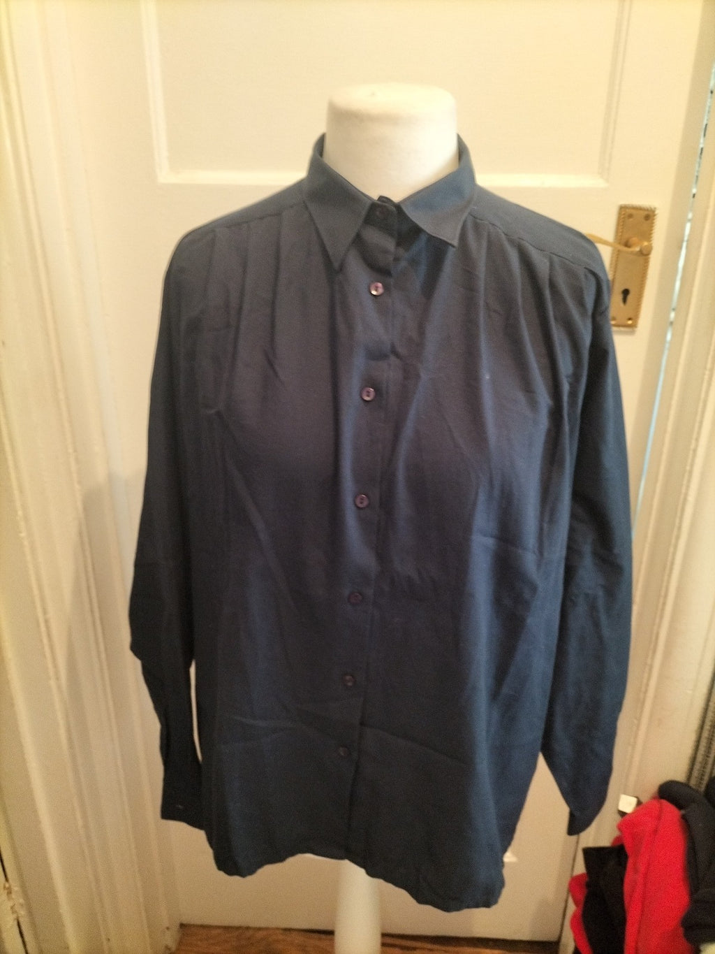 Mens Oxford Shirt Co Size Large Navy Long Sleeved Shirt