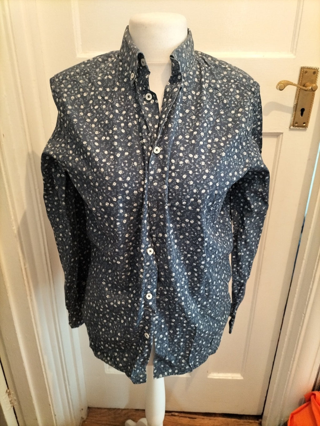 Ben Sherman Small Navy Floral Long Sleeve Shirt