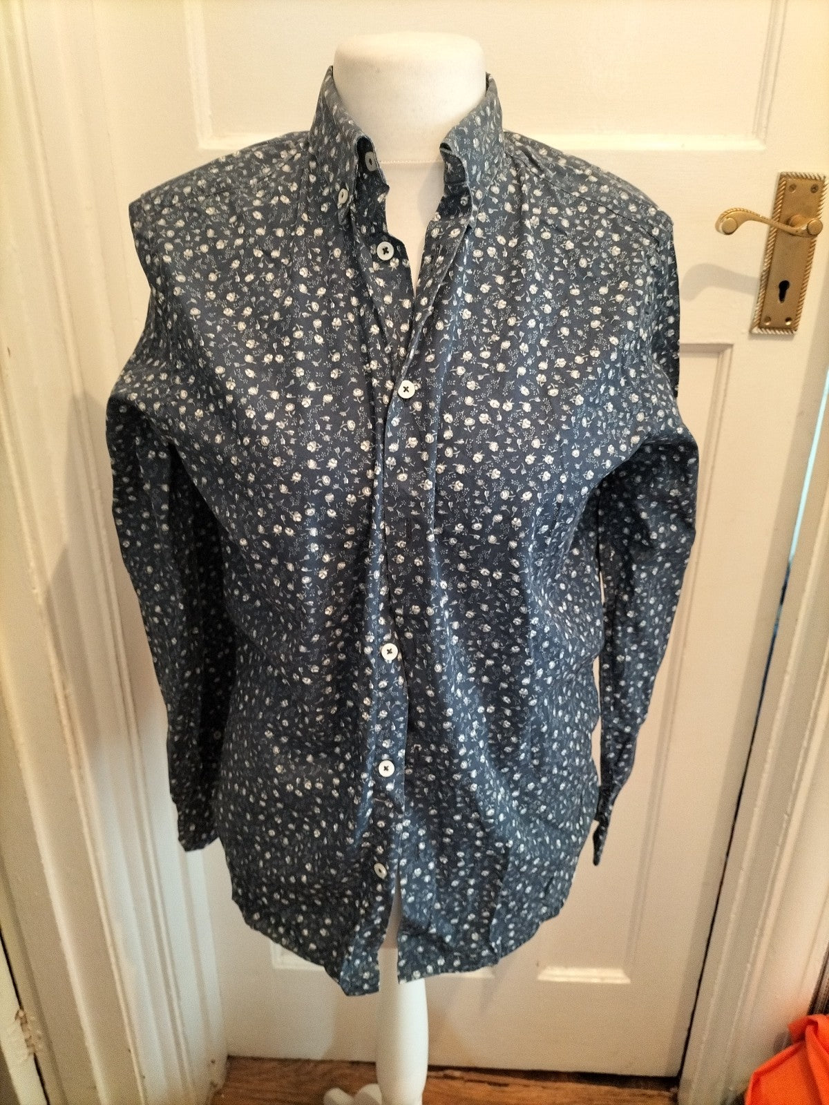Ben Sherman Small Navy Floral Long Sleeve Shirt