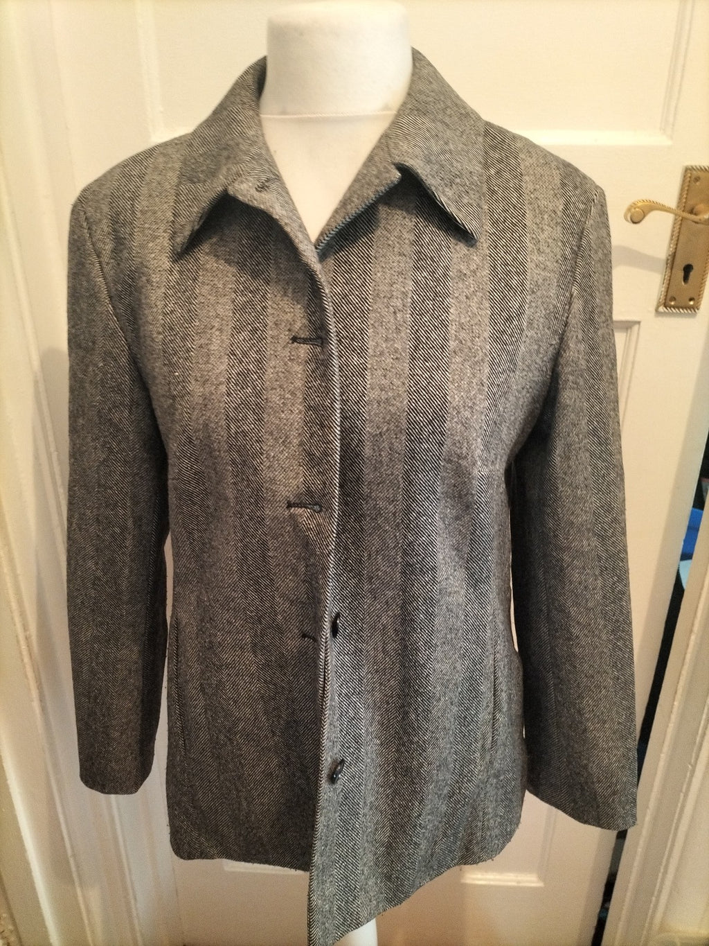 Ladies Gardeur Black White Toned Long Sleeve Blazer