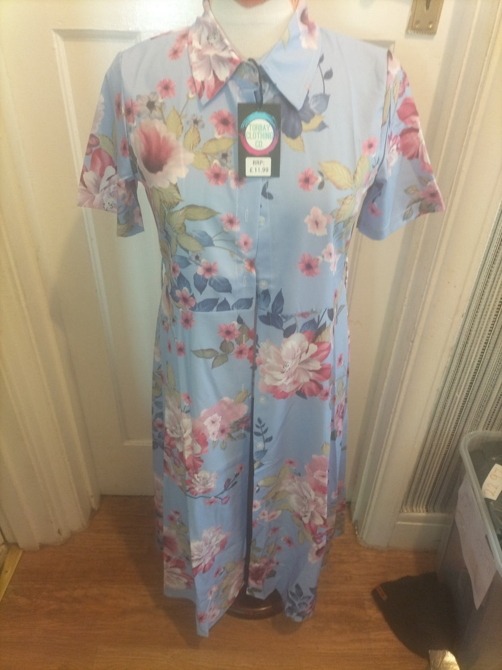 Brand new TorbayClothingCo Lilac Floral Short Sleeved A-line summer dress