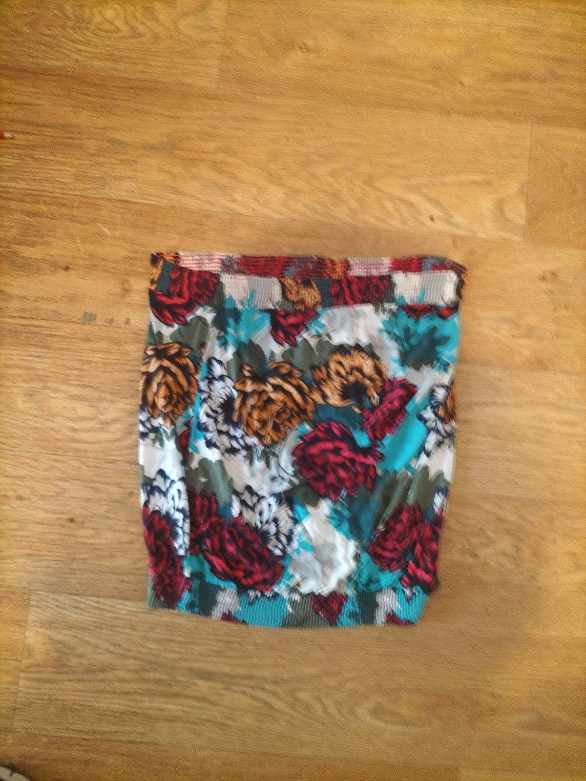 Ladies Next Size 12 Multicoloured Elasticated Hems Short Skirt