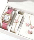 Brand New Ladies 5 Piece Wristwatch Butterfly Set