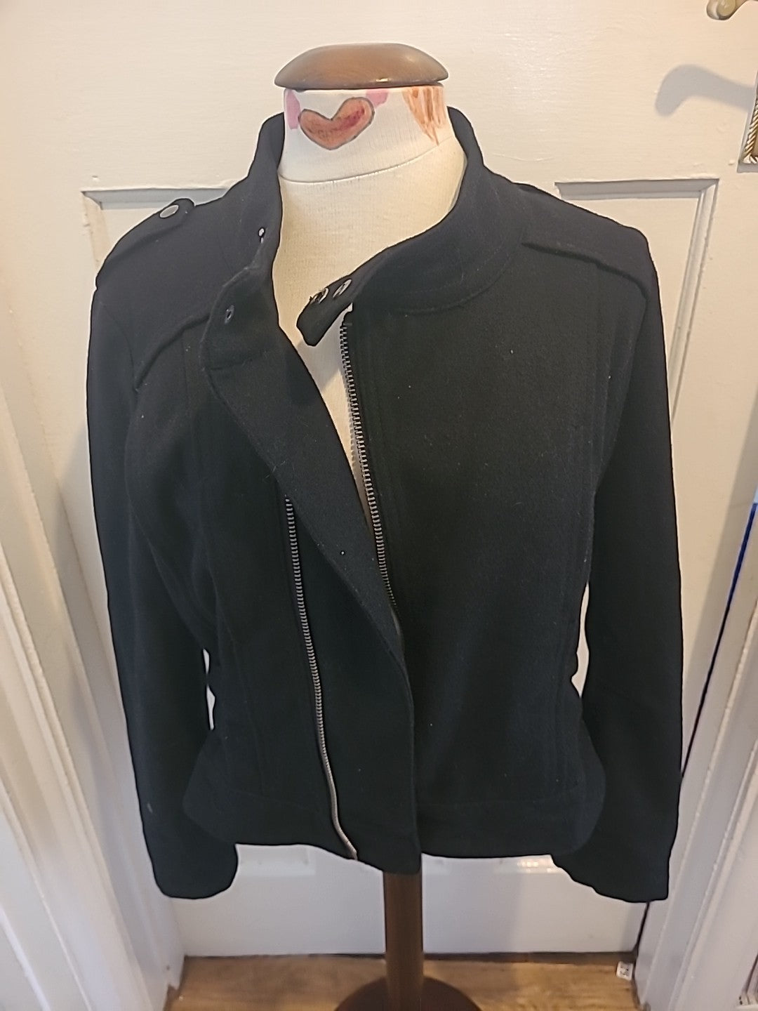 Ladies Red Herring Size 12 Black Lined Heavy Coat