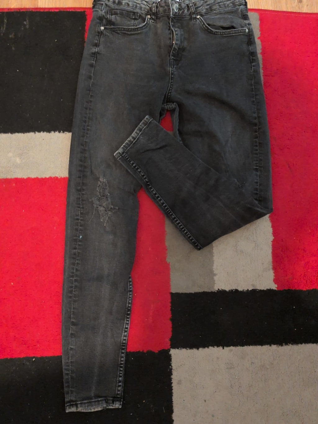 Ladies Miss Selfridge Size 14 Grey Denim Jeans