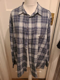 Mens George Size 2XL Blue Toned Patterned Long Sleeved Shirt