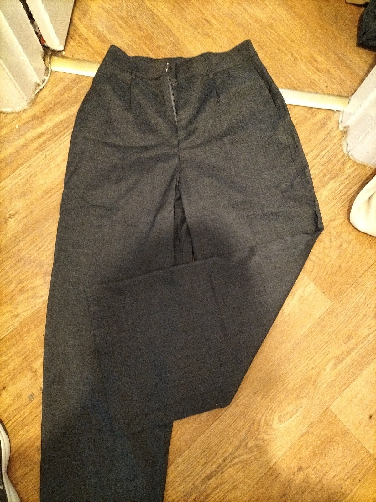 Ladies Size Large Grey Formal Trousers 100% Polyester
