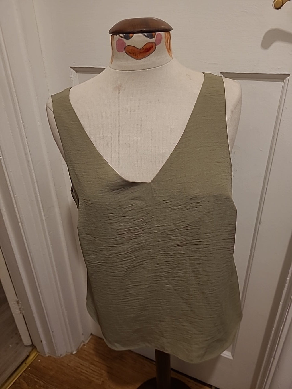 Ladies George Size 14 Khaki Sleeveless Vest Tank Tshirt