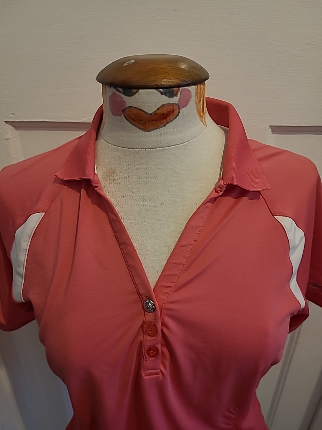 Ladies Wilson Size Large Pink Short Sleeved Golf Polo Shirt