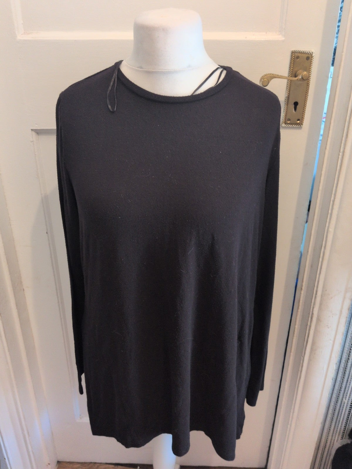 Ladies Primark Size Medium Black Long Sleeve Blouse