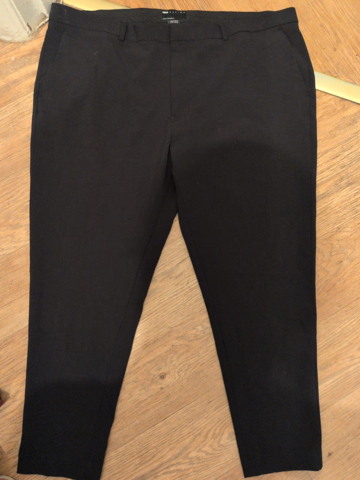 Mens ASOS 44W 30L Black Smart Trousers