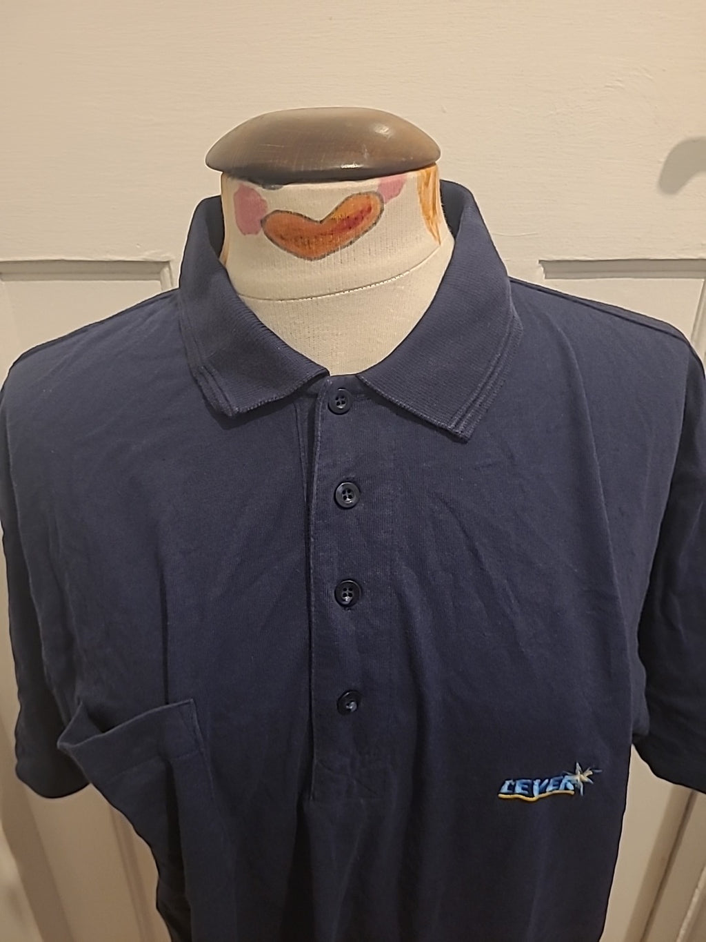 Mens More Style Size Large Navy Short Sleeved Polo Shirt