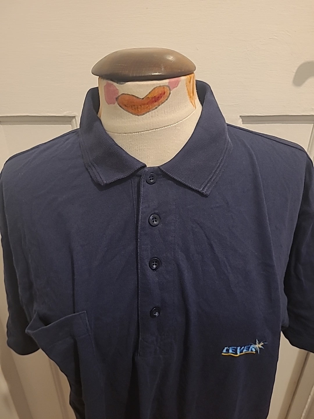 Mens More Style Size Large Navy Short Sleeved Polo Shirt