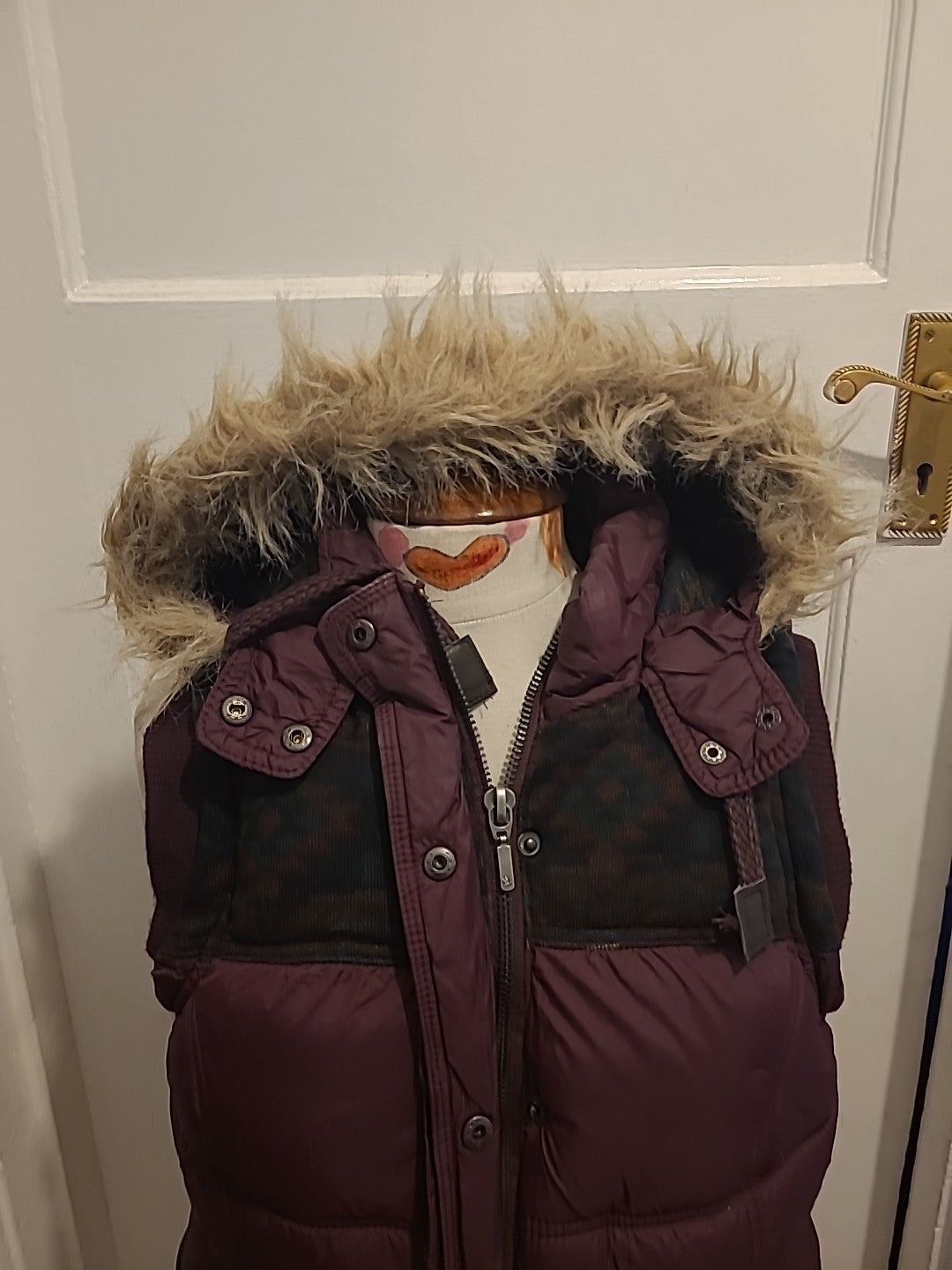 Ladies Hudson & Rose Size 14 Deep Purple Faux Fur Coat