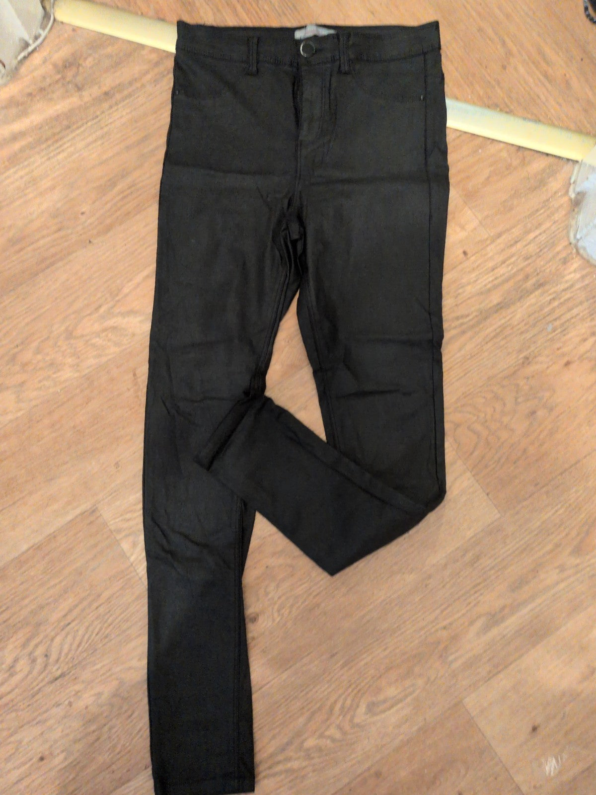 Dorothy Perkins 12 Black Skinny Jeans Pleather