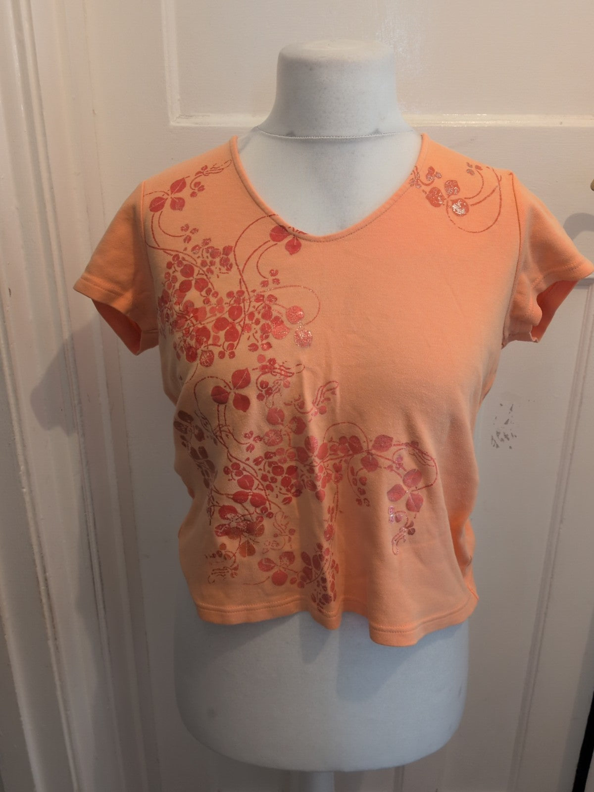 Casual Club 14 Orange Short Sleeve Floral T-shirt