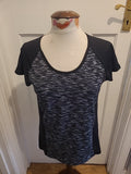 Ladies Peacocks Active Size 14 Grey Fleck Tshirt