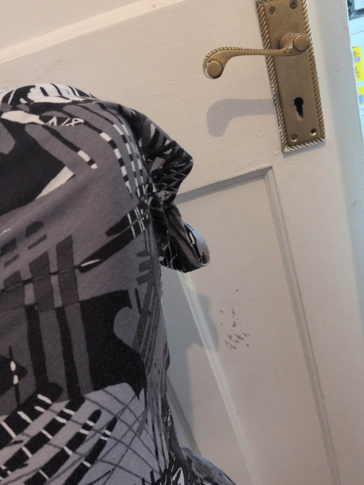 Next 12 Grey Black Patterned V Neck Short Sleeve Knee Length Dress