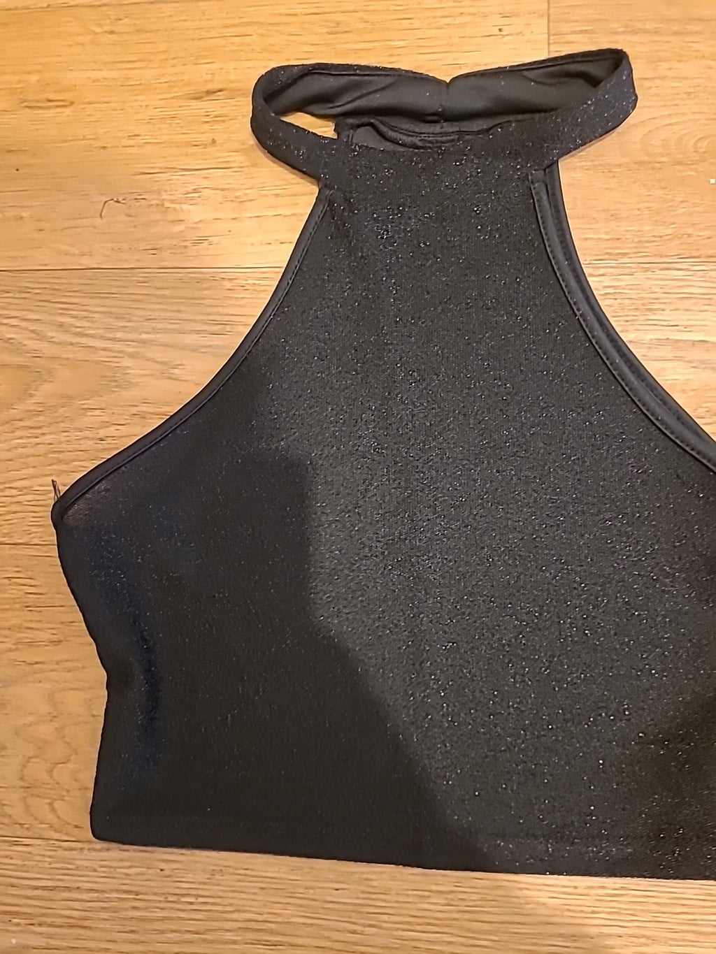 Ladies Shein Size XS Black Shimmer Cowl Neck Top