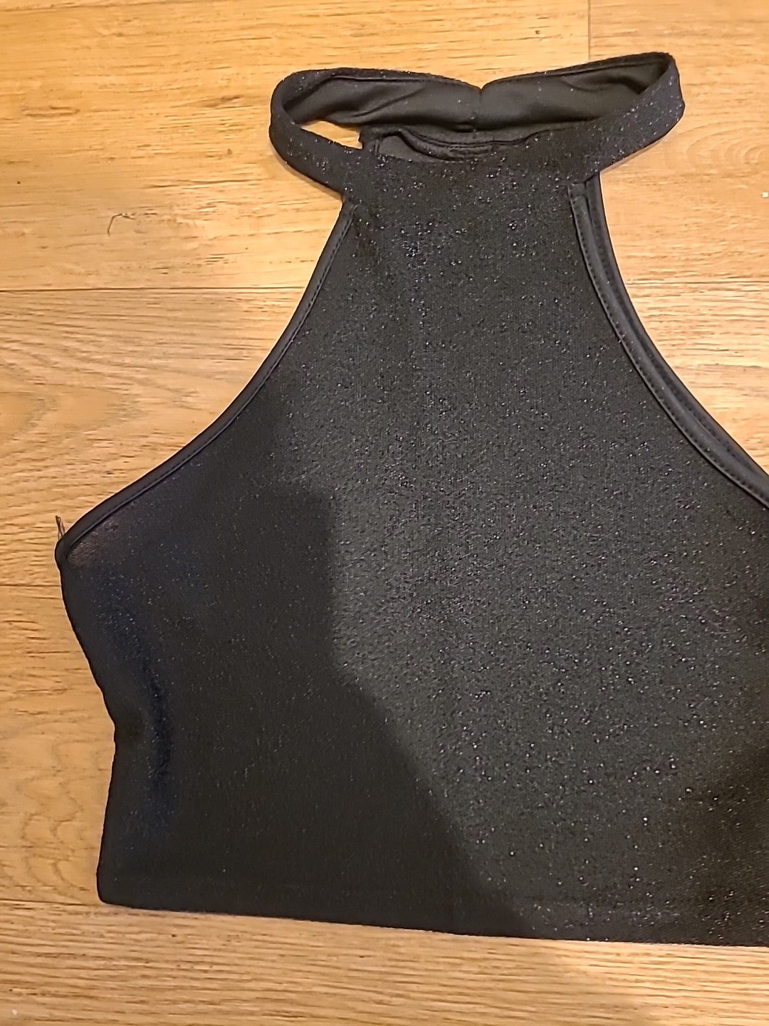 Ladies Shein Size XS Black Shimmer Cowl Neck Top