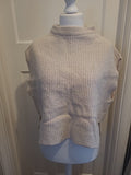 Ladies Soaked Size Small Beige Ribbed Sleeveless Jumper