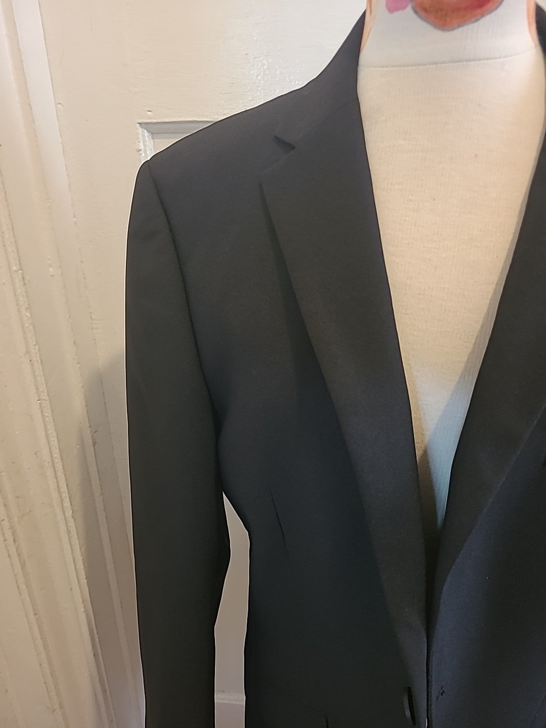 Mens George Size 40L Black Lined Padded Dinner Jacket