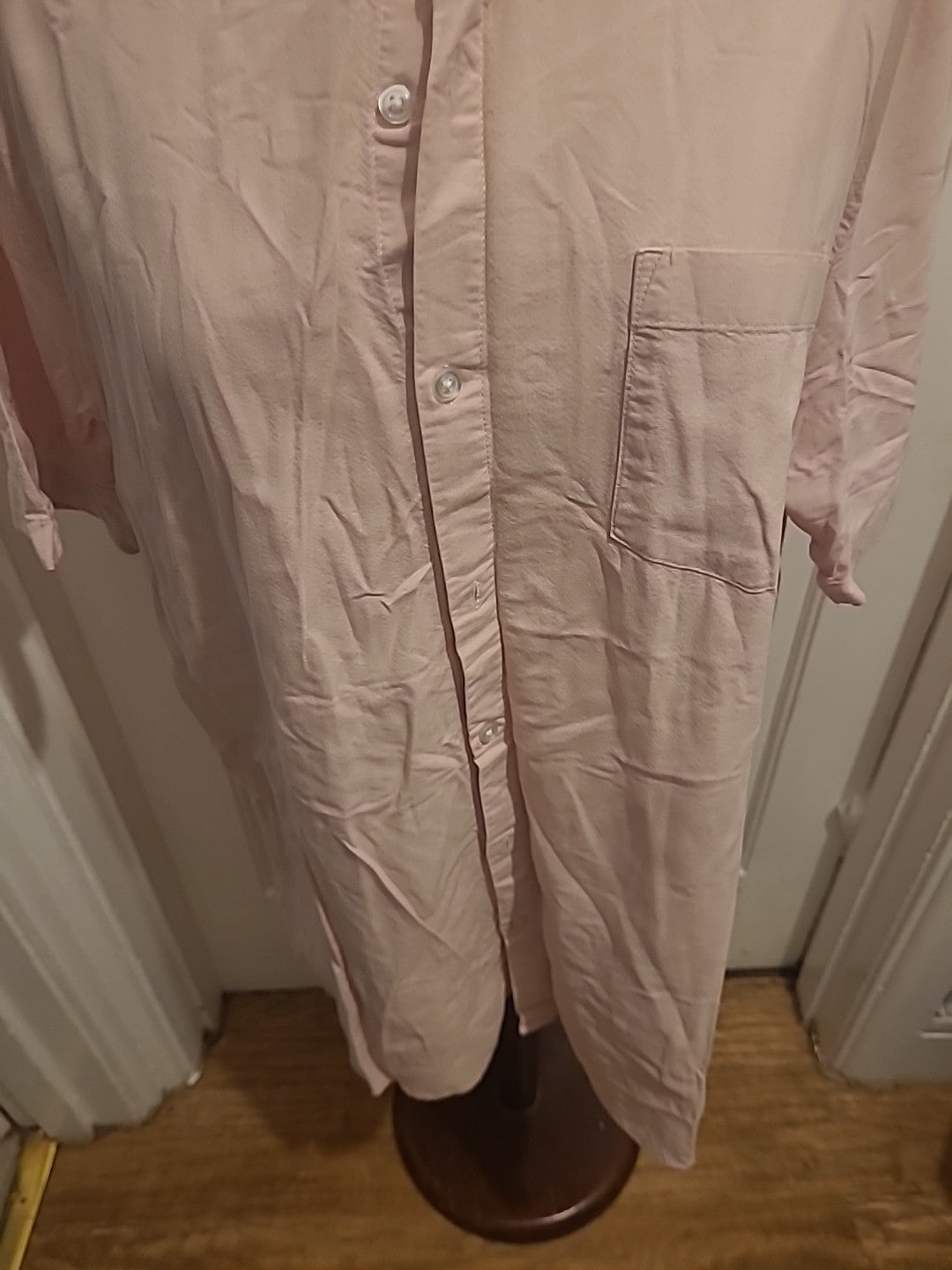 Mens Primark Size 3XL Slim Fit Baby Pink Short Sleeved Shirt