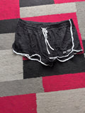 2XL Black With White Elasticated With Drawstring Hot Pants