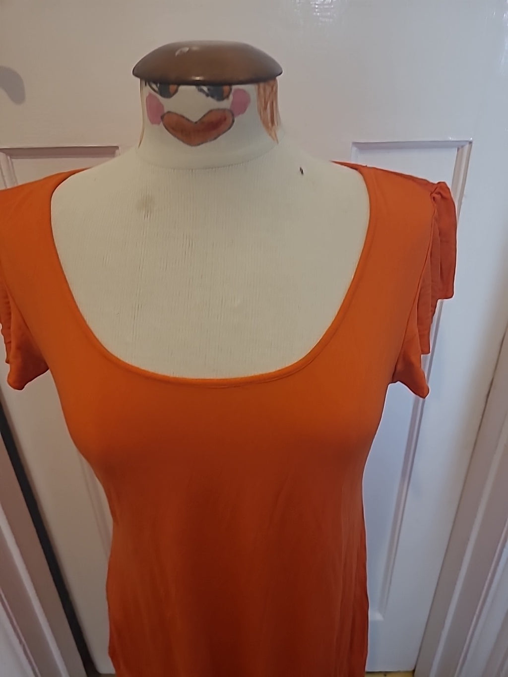 Ladies Wallis Size Medium Orange Short Sleeved Dress