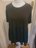 Ladies George 22 Two Tone Black And Brown Short Sleeve Blouse