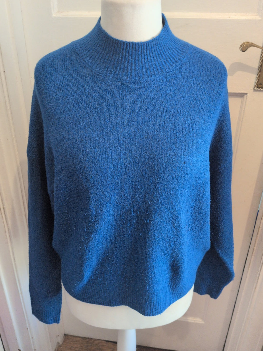 Ladies Primark Size XL Deep Blue Long Sleeve High Neck Jumper