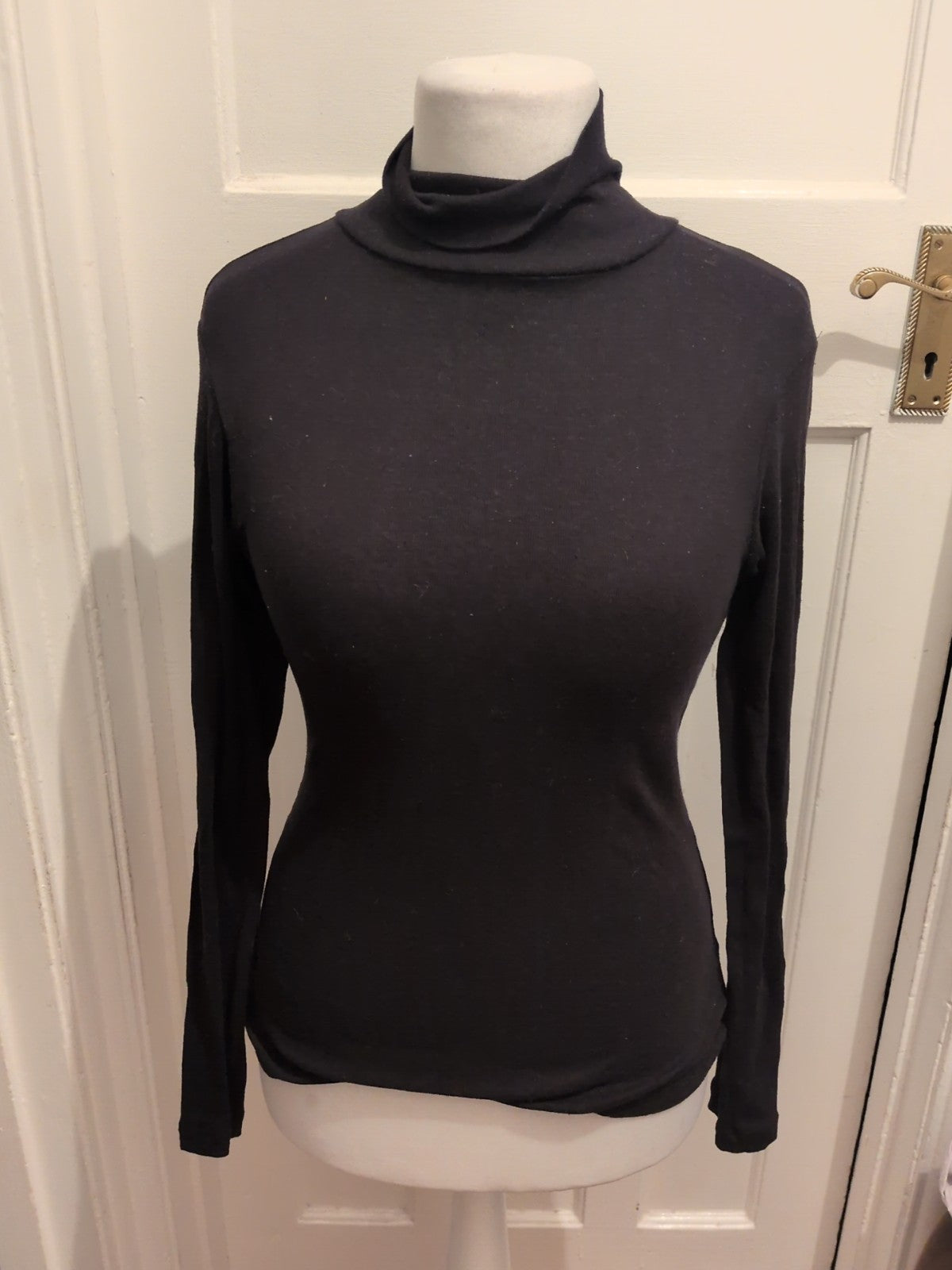 Peacocks 10 Black Long Sleeve Roll Neck Top