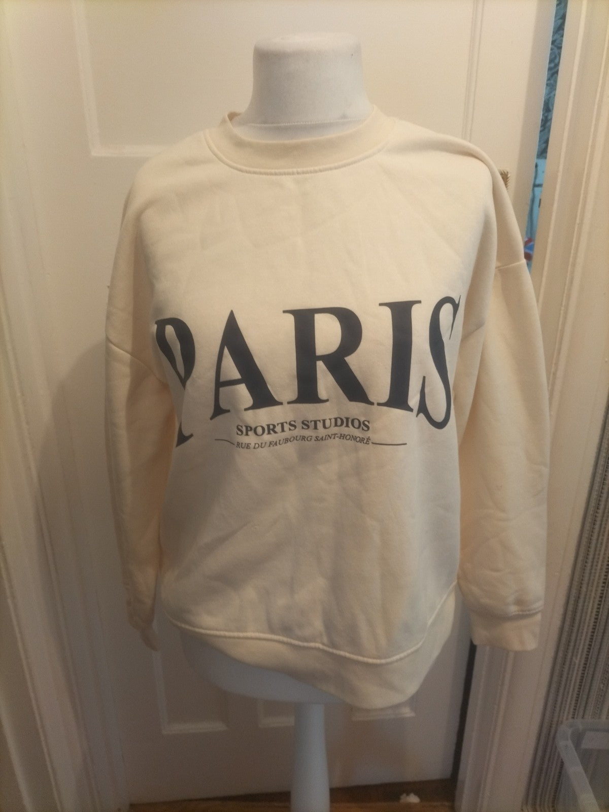 Ladies Primark Size 14-16 Off White Printed Jumper