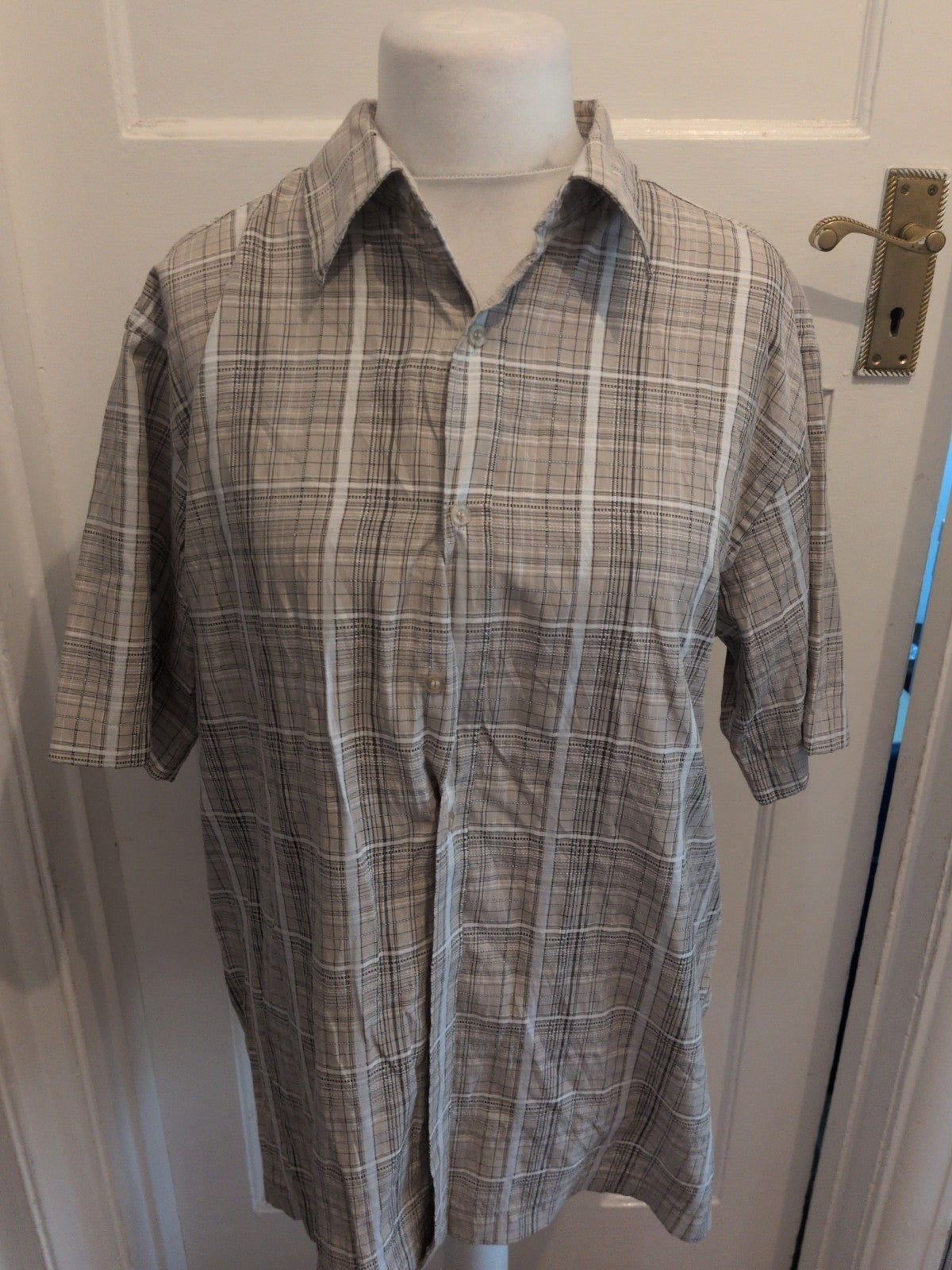 BHS Large Stone Check Short Sleeve Shirt