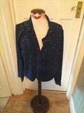 Ladies V.Code Size Medium Navy With Silver Long Sleeved Blouse