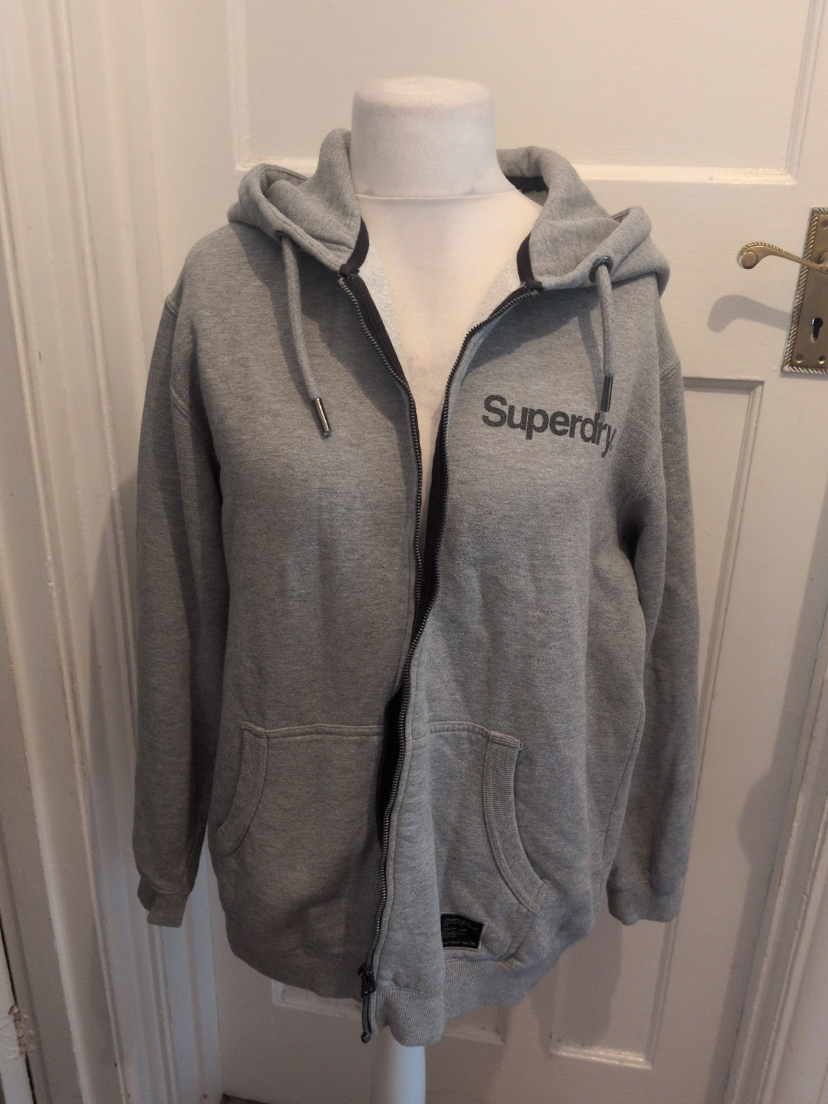Superdry XL Grey Full Zip Hoodie