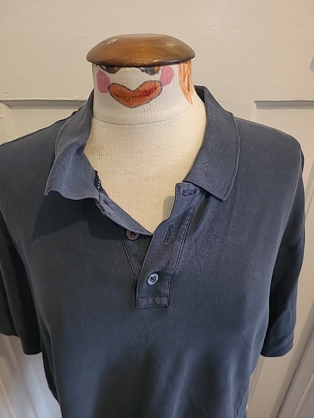 Mens Blue Harbour Size Large Greyish Blue Short Sleeved Polo Shirt