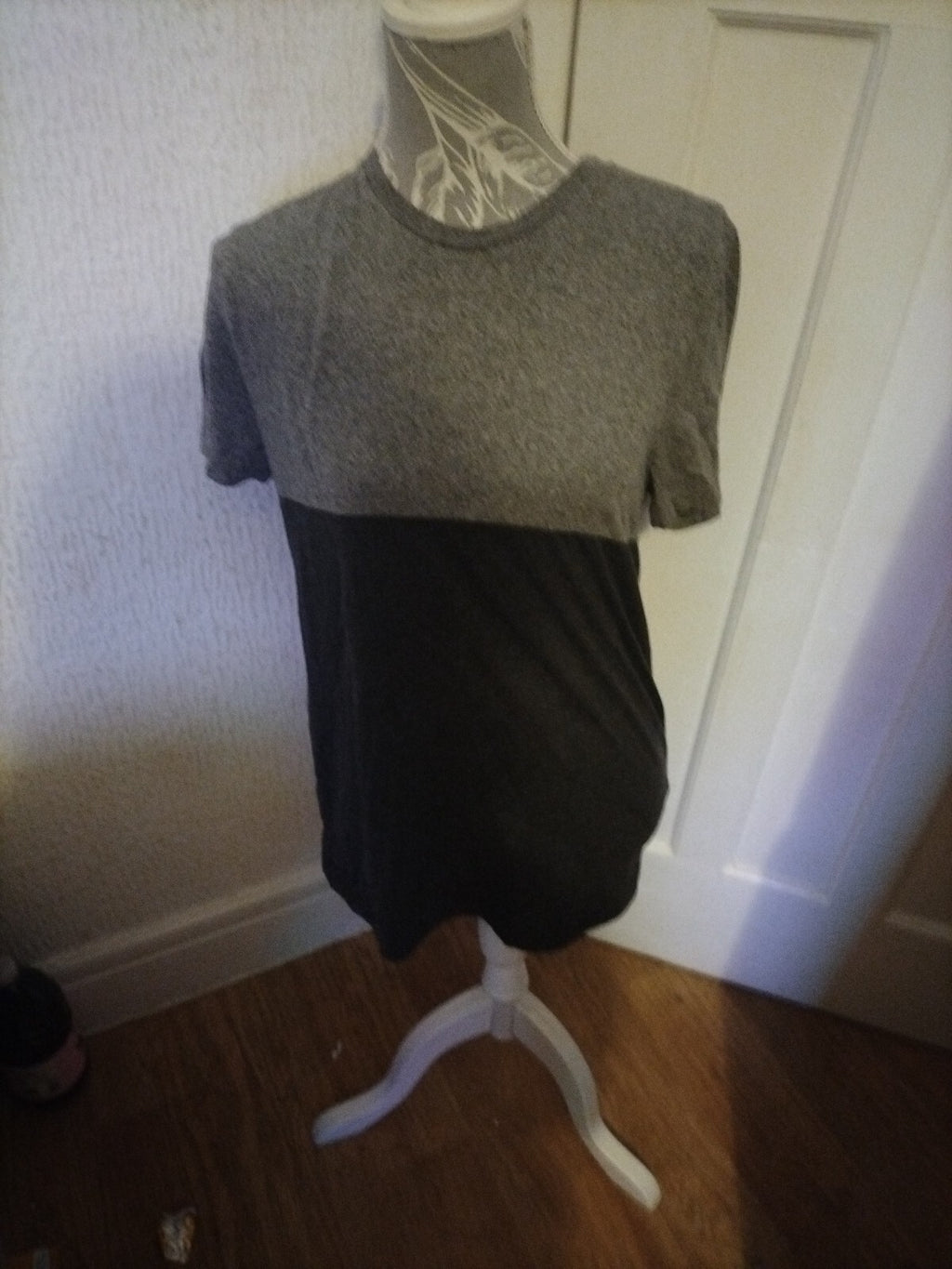 Mens Tu Small Regular Fit Two Tone Grey Tshirt