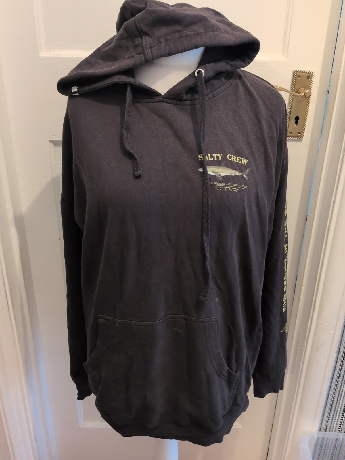 Salty Crew Black Print Long Sleeved Pullover Hoodie