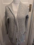 Ladies Peacocks Size M Grey Open Cardigan Longline