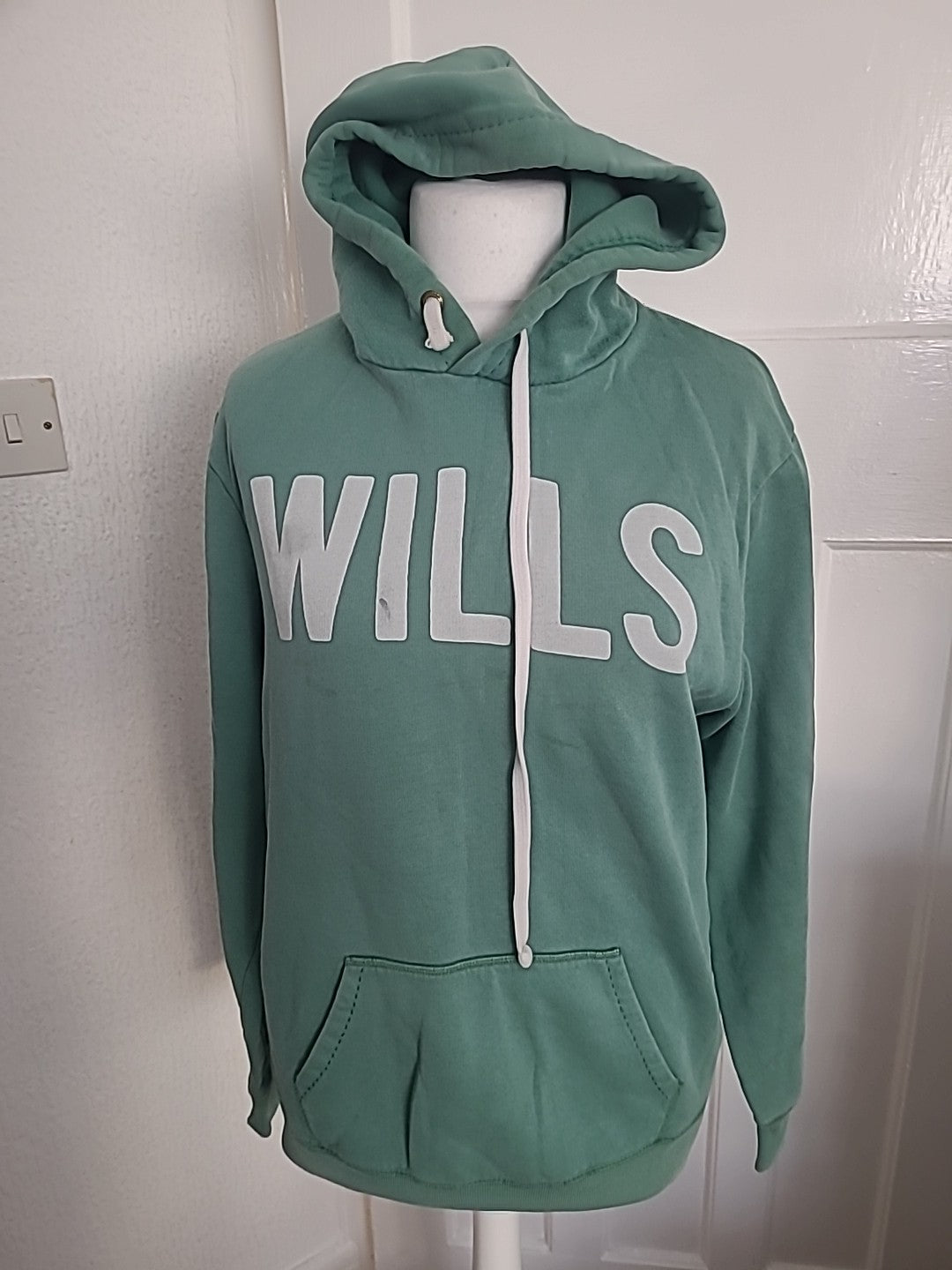 Mens Jack Wills Size M Green Print Hoodie Mark On Front