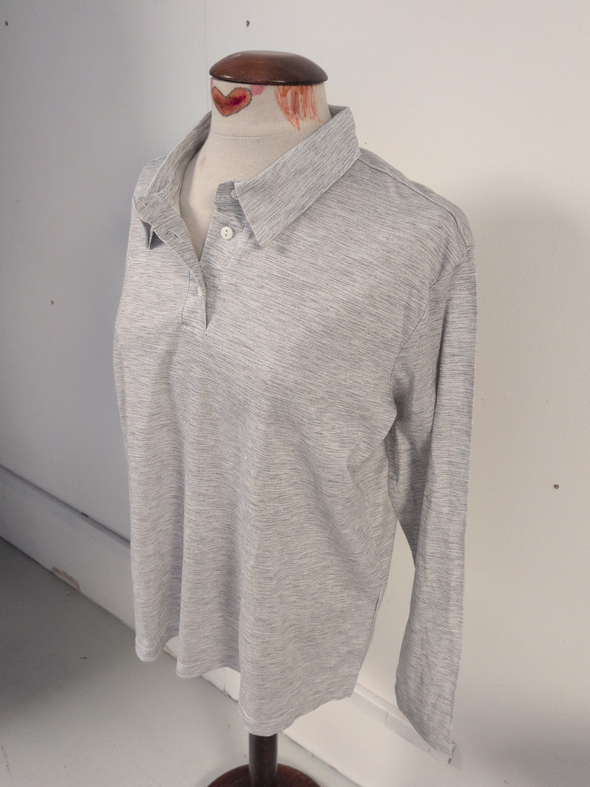 Country Collection Large Grey Long Sleeve Polo