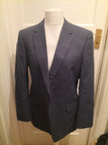 Mens Burton Size 42" Navy Pinstriped Lined Padded Suit Jacket