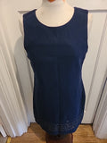 Ladies Peacocks Size 12 Navy Lined Sleeveless Dress